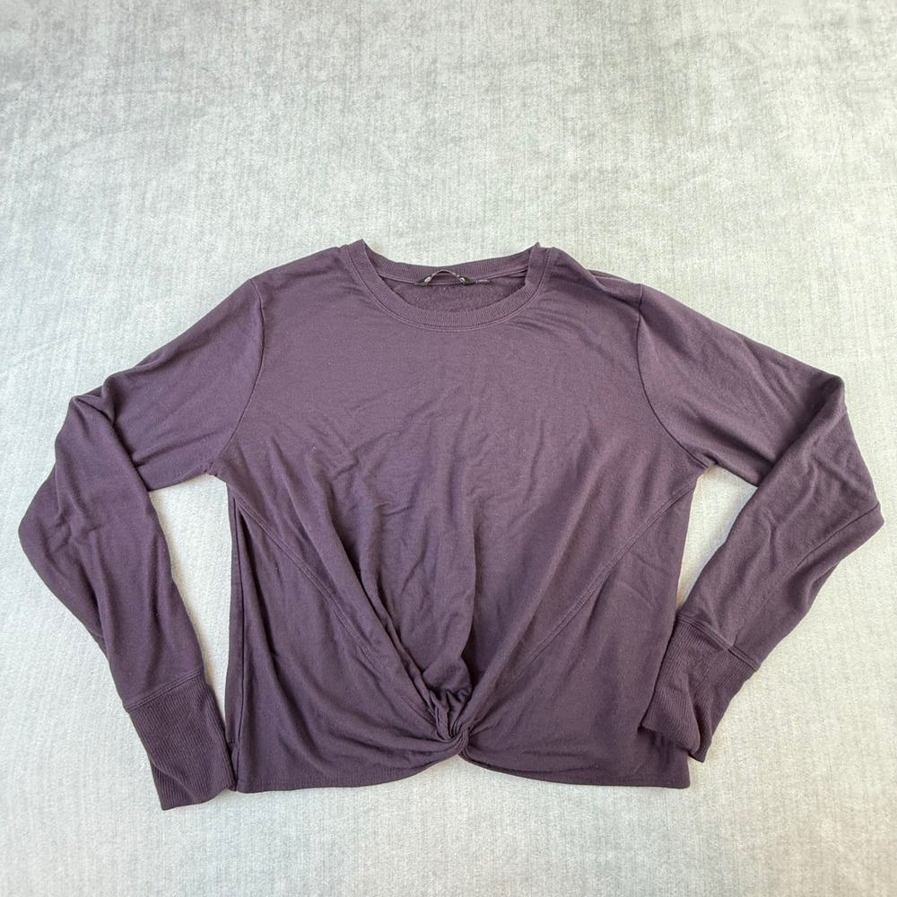 Athleta Womens Plum Purple Twist Front Modal Blend Sweatshirt Pullover‎ Medium